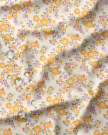 Tissu Imperméable Imprimé Petites Fleurs - Mercerine