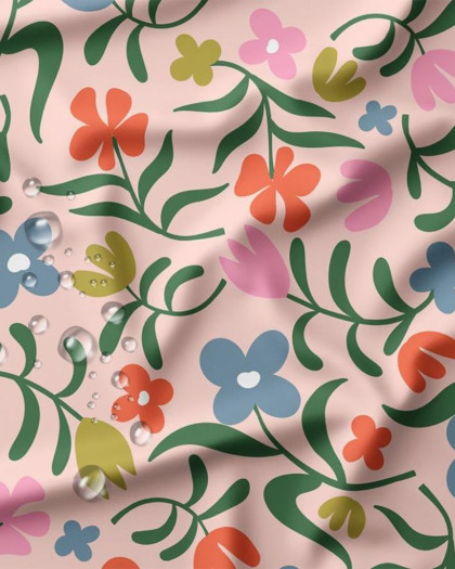 Tissu Imperméable Imprimé Fleurs
