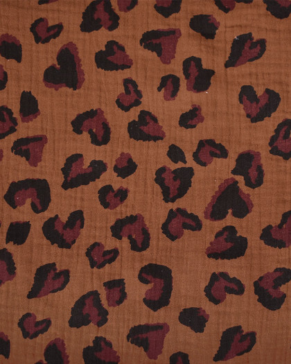 Tissu Double Gaze Imprimée Graou Coeur - Mercerine