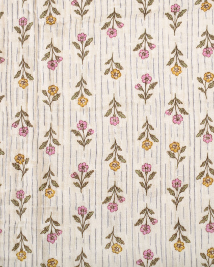 Tissu Double Gaze Imprimée Pétunia - Mercerine