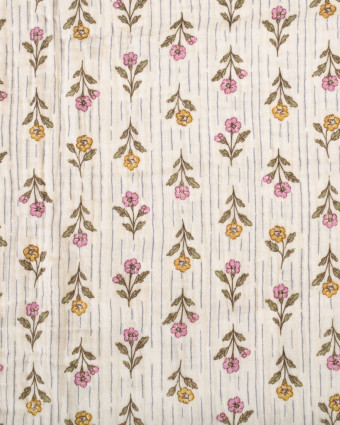 Tissu Double Gaze Imprimée Pétunia - Mercerine