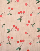 Tissu Double Gaze Imprimée Cerises
