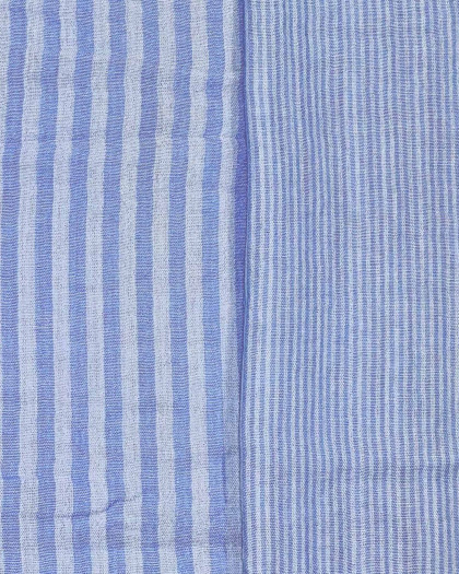 Tissu Double Gaze Rayures Bleu - Mercerine