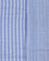 Tissu Double Gaze Rayures Bleu
