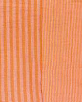 Tissu Double Gaze Rayures Pêche