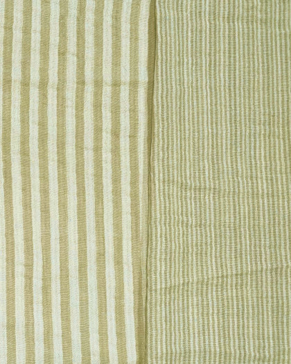 Tissu Double Gaze Rayures Vert - Mercerine