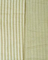 Tissu Double Gaze Rayures Vert