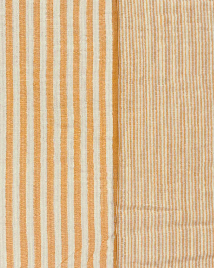 Tissu Double Gaze Rayures Ocre - Mercerine