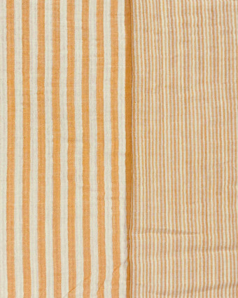 Tissu Double Gaze Rayures Ocre - Mercerine
