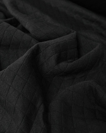 Tissu Jersey Matelassé Noir - Mercerine