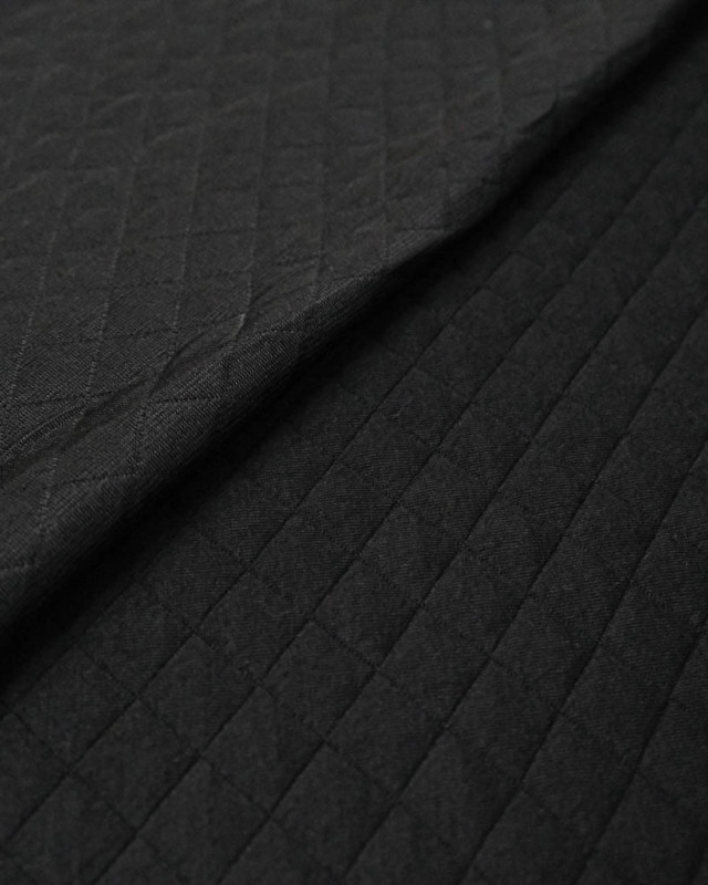 Tissu Jersey Matelassé Noir - Mercerine