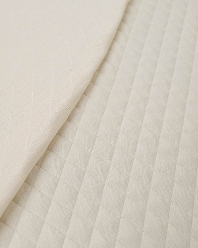 Tissu Jersey Matelassé Crème - Mercerine