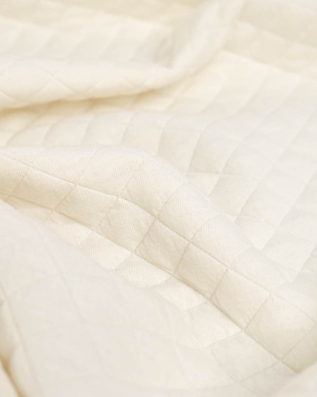 Tissu Jersey Matelassé Crème - Mercerine