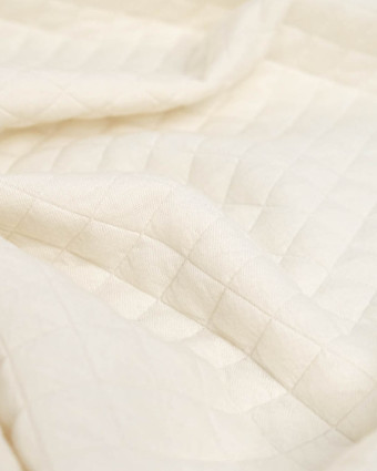 Tissu Jersey Matelassé Crème - Mercerine