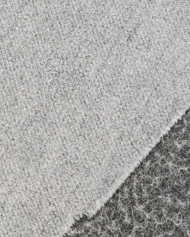 Tissu Lainage Texturé Gris - Mercerine