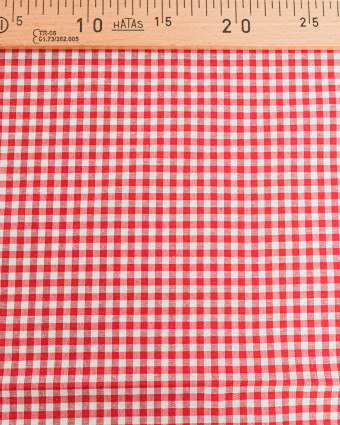Tissu Vichy Petits Carreaux - 280cm - Rouge - Mercerine