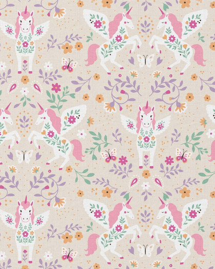 Tissu Coton Imprimé Licorne - Mercerine