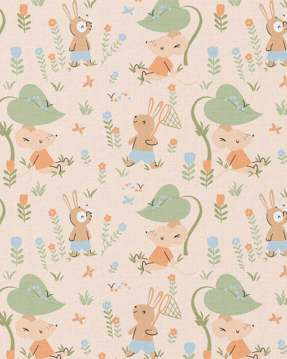 Tissu Coton Imprimé Souris - Mercerine