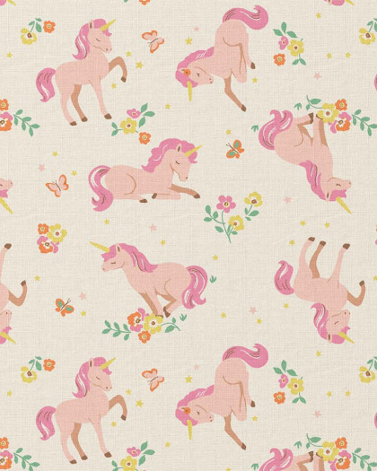Tissu Coton Imprimé Unicorne - Mercerine