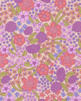 Tissu Coton Imprimé Violette