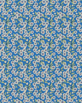 Tissu Coton Imprimé Bleu Floral