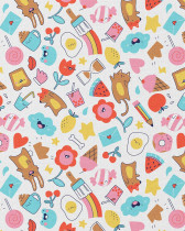 Tissu Coton Imprimé Kawai Enfant