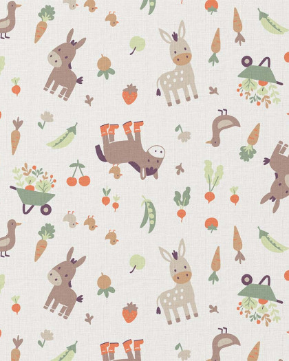 Tissu Coton Imprimé Âne - Mercerine