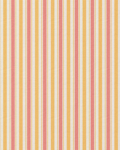 Tissu Coton Imprimé Rayures Jaune Rose - Mercerine