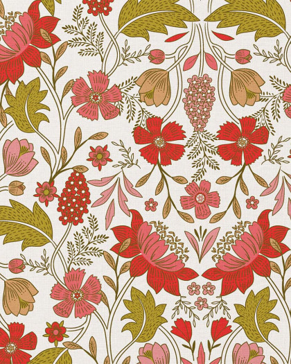 Tissu Coton Imprimé Prairie Fleurie - Mercerine