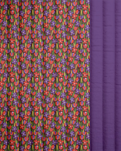 Tissu Matelassé en Coton Violette - Mercerine