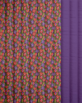 Tissu Matelassé en Coton Violette - Mercerine