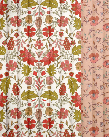Tissu Matelassé en Coton Prairie Fleurie - Mercerine