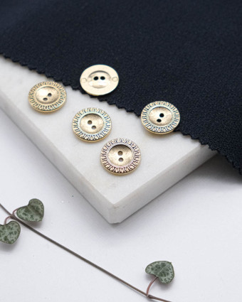 Bouton Métal Doré Couronne à Motif - Mercerine