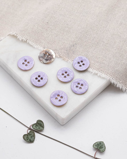 Bouton Nacré Email à Chaud Lilas