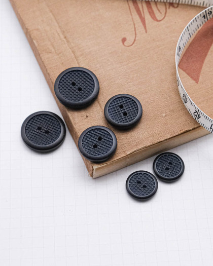 Bouton Effet Nid d'Abeille Noir Noir