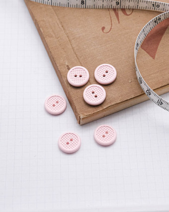 Bouton Effet Nid d'Abeille Rose - Mercerine