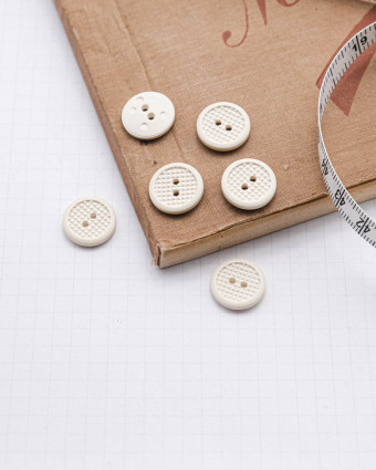 Bouton Effet Nid d'Abeille Beige - Mercerine