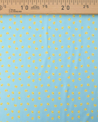 Tissu Jersey Imprimé Petits Canards Bleu - Mercerine
