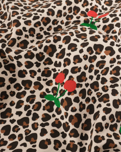 Tissu Jersey Imprimé Léopard et Cerises - Mercerine