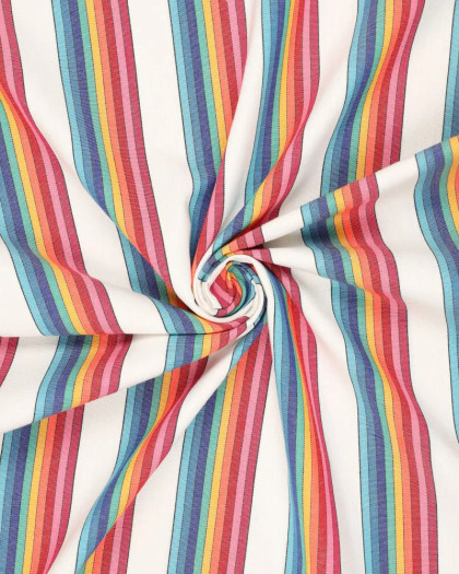 Toile Rayée Multicolore Blanc Rayures