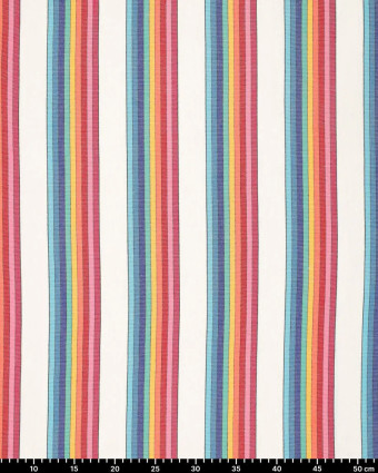Toile Rayée Multicolore Blanc Rayures - Mercerine