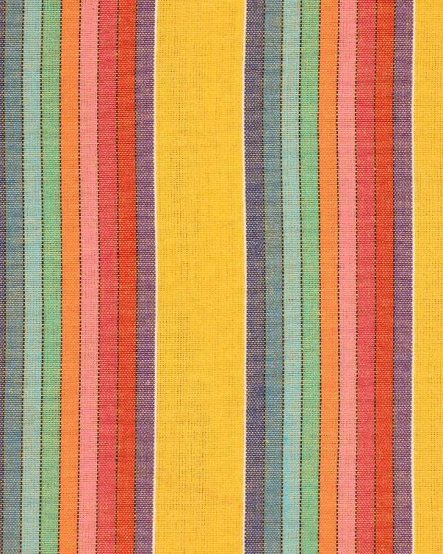 Toile Rayée Multicolore Moutarde Rayures - Mercerine