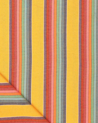 Toile Rayée Multicolore Moutarde Rayures - Mercerine
