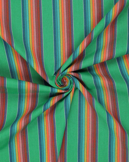 Toile Rayée Multicolore Vert Rayures