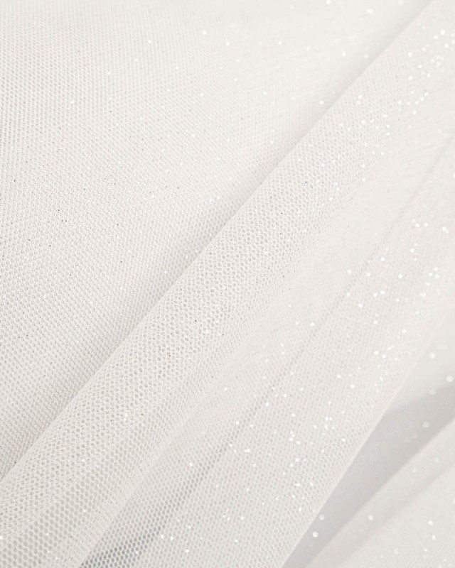 Tulle Nylma Blanc Paillettes - Mercerine
