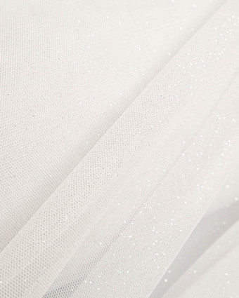 Tulle Nylma Blanc Paillettes - Mercerine