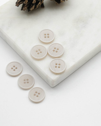 Bouton à rebord effet bois - Gris - Mercerine