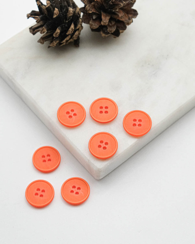 Bouton à rebord effet bois - Orange - Mercerine