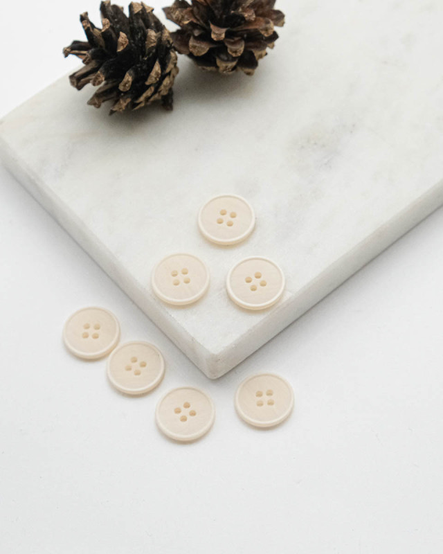 Bouton à rebord effet bois - Beige - Mercerine