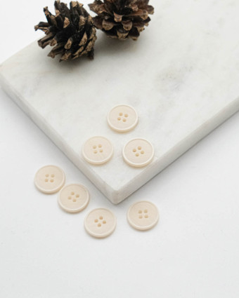 Bouton à rebord effet bois - Beige - Mercerine